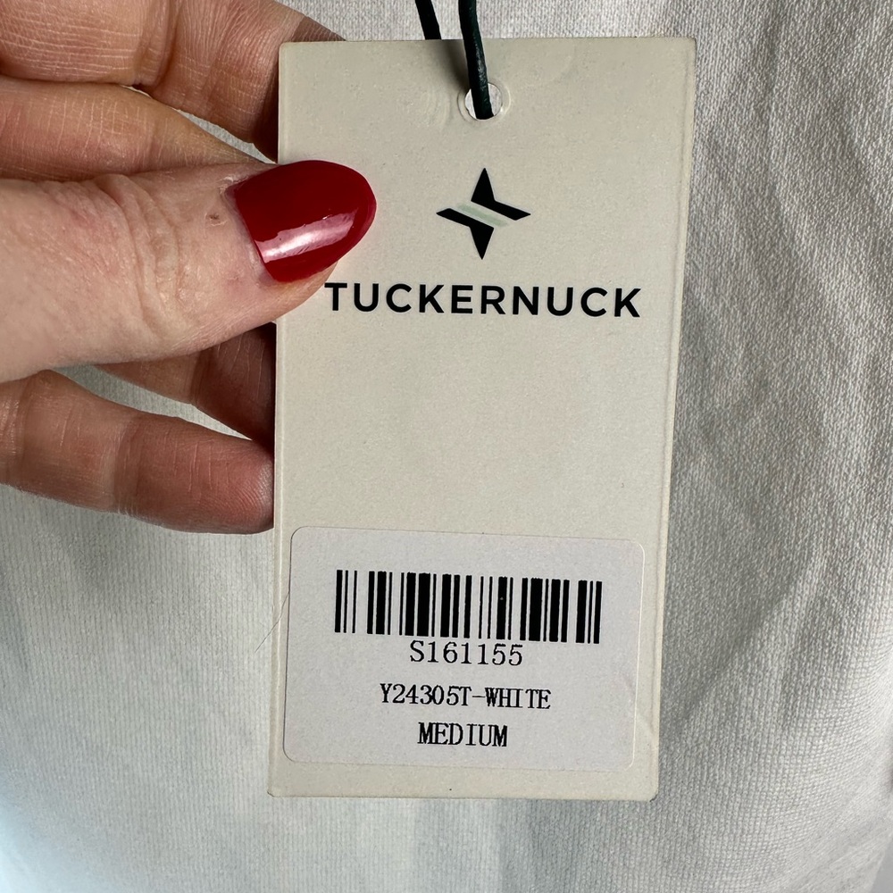 NWT Tuckernuck White Scalloped Compression Tank Top - Picture 11 of 14